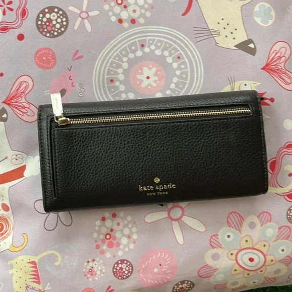 Kate Spade Marti Large Slim Flap Wallet Black - Picture 13 of 15